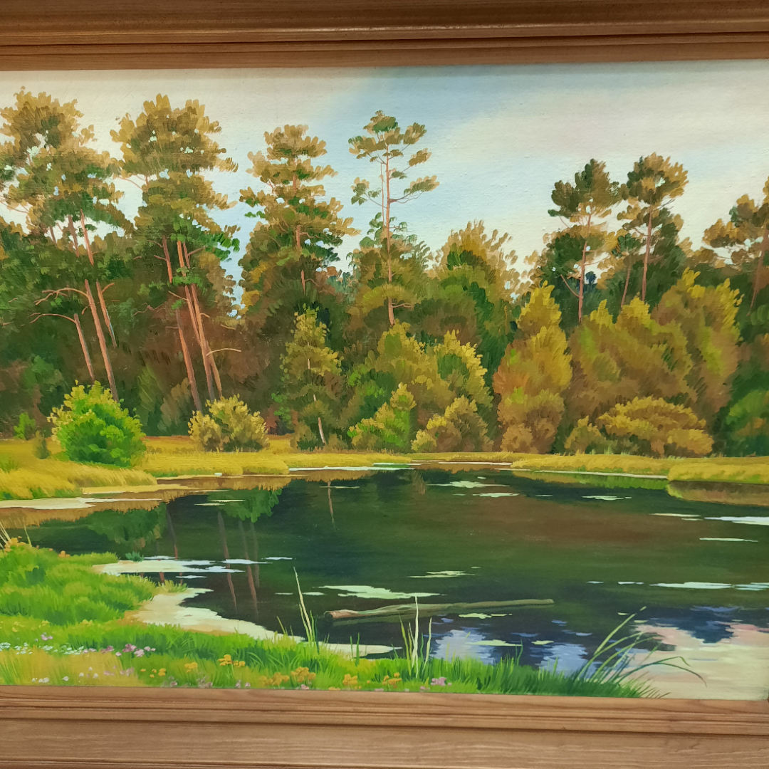 Картина маслом на фанере "Летний пейзаж, размер полотна 73х48 см.. Картинка 3